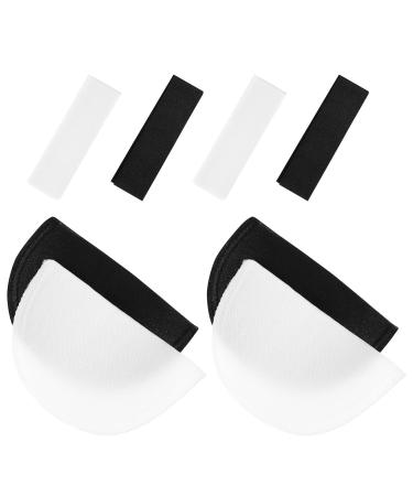 HEALLILY 2 Pairs Sponge Shoulder Pads Sewing Set-in Shoulder Pads for Jacket Blazer T-Shirt Clothing Dress Sewing Accessories 1cm (Black, White)