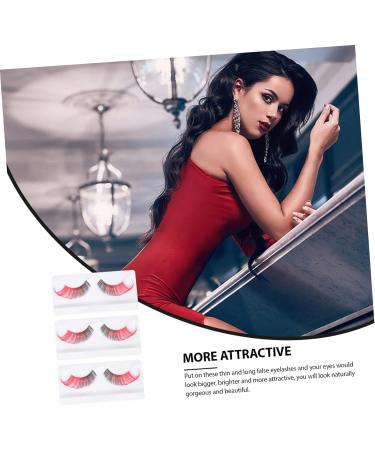 ABOOFAN 3pairs Halloween False Eyelashes Fake Eyelashes Artificial Eyelashes Women False Eyelashes Cosplay Eyelashes Lashes Exaggeration Lashes Extend 3d Imported Fiber Strip - Buy Online on GoSupps.com