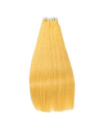 Shop Novon Hair Extensions: 60cm Yellow Tape-In Extensions | 100% Remy Real Hair | 50 Tresses (2.5g Each) - Buy Online on GoSupps.com