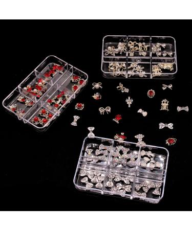 JERCLITY 30-Piece 3D Luxury Gold Nail Charms Red Rhinestones for Nails - Nail Art Decoration Accessories - Buy Online on GoSupps.com