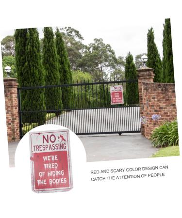 Ciieeo 2pcs Warning Tin Painting Emblems Metal Halloween Signs Metal Signs Hanging Painting Vintage Antique - Buy Online on GoSupps.com