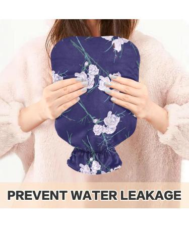 Mnsruu Purple Flower Hot Water Bottle 2L | Soft Cover | Perfect Christmas Gift for Women & Kids - Buy Online on GoSupps.com