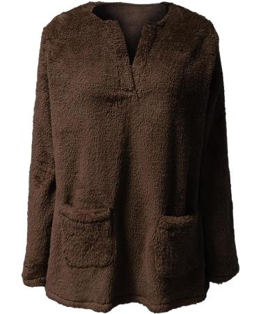 AMhomely Women's Plus Size Double Fleece Hooded Jumper - Coffee, 3XL - Buy Online on GoSupps.com