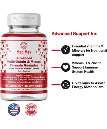 Med Max Organics Advanced Multivitamin & Mineral Gummies - Daily Nutritional & Immune Support - Buy Online on GoSupps.com