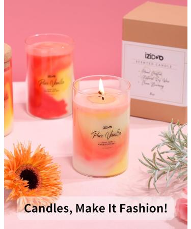 IZIDDO Vanilla Scented Candles - Handmade Tie-Dye 8oz Sunset Red for Home Decor & Gifts for Women and Men - Buy Online on GoSupps.com