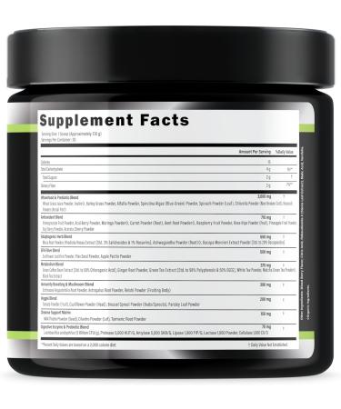 JS JUST SUPPLEMENTS Greens Superfood with Spirulina Chlorella Mushrooms & Veggies Digestive Enzymes & Probiotics - Buy Online on GoSupps.com