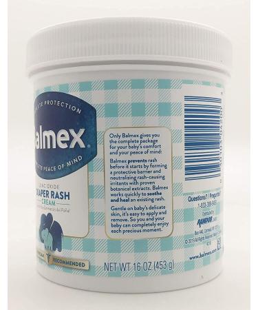 Balmex Diaper Rash Cream 16 oz (Pack of 6) | Zinc Oxide Formula - Buy Online on GoSupps.com