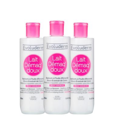 EVOLUDERM - Gentle Soothing Cleansing Milk - 250 ml - Ingredients of Natural Origin - Vegan - Made in France - Pack of 3 x 250 ml