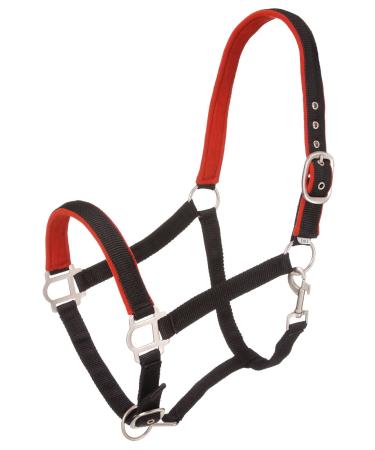 Tough 1 Nylon Padded Halter with Satin Hardware Horse Black