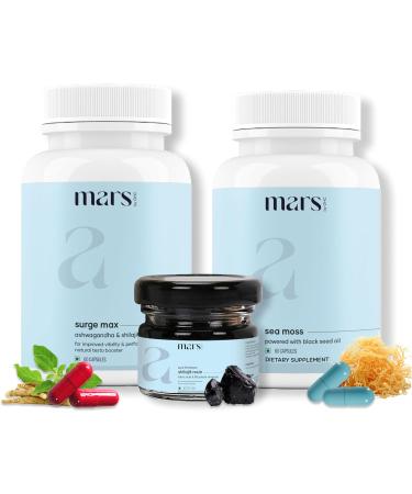Mars by GHC Performance Plus Combo | Surge Max Caps Pure Himalayan Shilajit Resin Black Seed & Natural Sea Moss Capsules | Supports Energy Stamina & Overall Well-Being | Pack of 1 - Buy Online on GoSupps.com