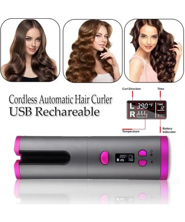 GeRRiT Cordless Automatic Hair Curler Set - Ceramic Wireless Curling Iron Wand Rechargeable & Portable Auto Shut-Off - Perfect for International Shipping - Buy Online on GoSupps.com