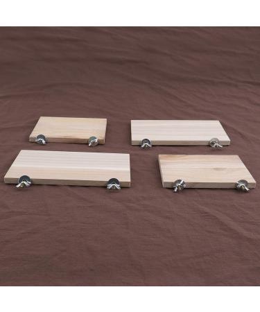 YINETTECH 4x Hamster Chinchilla Wood Springboards Wooden Rectangle Pet Stand Board Platform with Screw Nut Washer for Small Animal Pet Toy - Buy Online on GoSupps.com