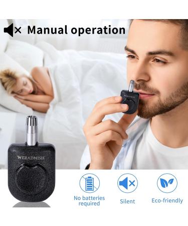 Manual Nose Hair Trimmer for Men & Women - Portable Waterproof Painless Ear & Nose Trimmer - No Battery Needed - Buy Online on GoSupps.com