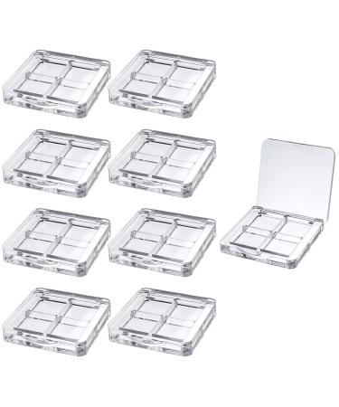 BEEFLYING 9pcs Transparent Empty Eyeshadow Palette 4 Compartments Eye Shadow Lipstick Organizer Pan for Cosmetic Container
