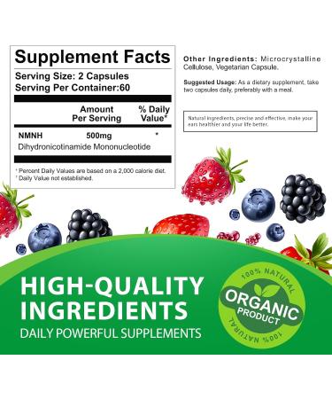 NMNH (NMN Supplement Alternative) 1000mg per Serving Boost NAD+ Levels NAD+ Supplement for Energy Sharp Focus & Anti-Aging Supports Healthy Aging 120 Capsules - Buy Online on GoSupps.com