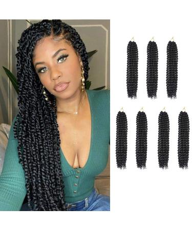 Passion Twist Hair 7 Packs/Lot 24 Inch Long Bohemian Water Wave Crochet Braids for Black women Passion Twist Crochet Hair Extensions 18 Strands/85G/Pack 24Inch Passin Twist (7 Packs) #1B