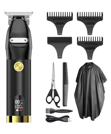 Hair Trimmer for Men, Mens Hair Clippers Beard Trimmer Professional, Cordless Durable Clipper Hair Cutting Kit, Waterproof, Rechargeable & LED Display, Black