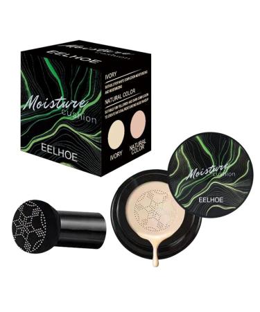 Skin Tone Adjusting BB Cream Air Cushion BB Cream Mushroom Head Foundation Moisturizing Concealer Bright Makeup Base Long Lasting with Mushroom Makeup Sponge /495 02 Natural 65432 1 Count (Pack of 1) 02 Natural