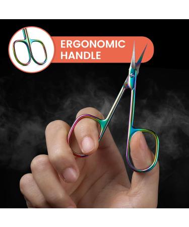 Bezox Curved Nail Skin Scissors - Precision Stainless Steel Manicure Tools for Tidy Care | Professional Nail Shaver & Small Rainbow Scissors for Women - Buy Online on GoSupps.com