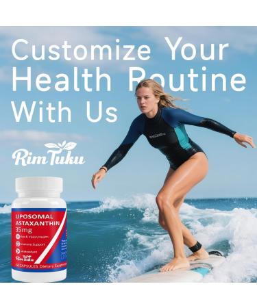 35mg Liposomal Astaxanthin Supplement - Powerful Antioxidant Support for Skin Joint & Eye Health - Natural Anti-Aging Formula with Pure Astaxanthin - Vegan Non-GMO 60 Capsules - Buy Online on GoSupps.com