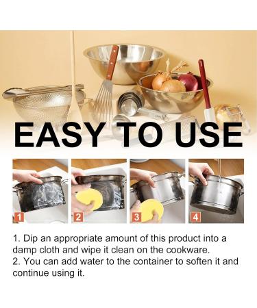 Cookware Cleaner | Polishing Stainless Steel Pan Cleaner Effective Kitchen Cleaner Powerful Oven Cleaner for Removes Calcium Lime Deposits Stubborn Rust Stains 100g set - Buy Online on GoSupps.com