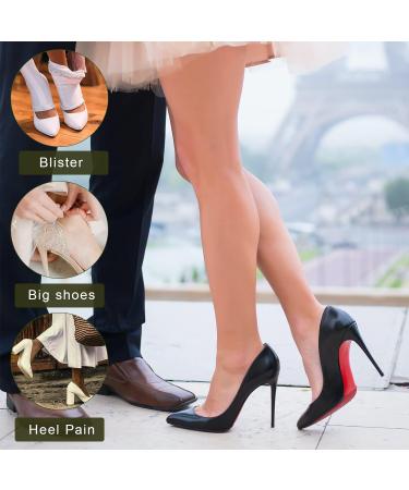 KINBOM 2 Pairs Heel Grips - Self-Adhesive Cushions for Loose Shoes | Heel Pads for High Heels & Sneakers - Men & Women (Black & Nude) - Buy Online on GoSupps.com