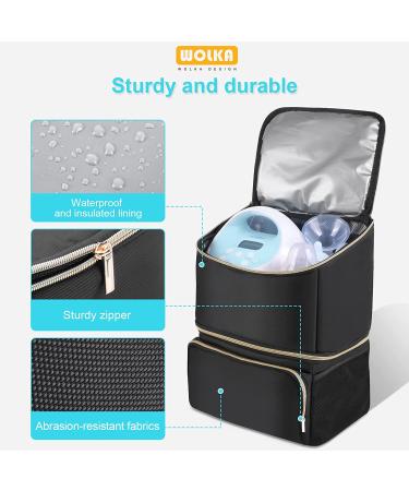 Wolka Breast Pump Bag & Diaper Bag Combo | Insulated Breastmilk Cooler Bag - Black - Buy Online on GoSupps.com