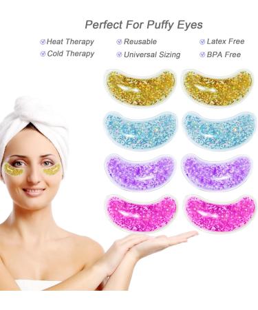 Under Eye Patches for Puffy Eyes - Reusable Ice Gel Cooling Eye Masks | Hot & Cold Therapy | 8-Pack - Buy Online on GoSupps.com