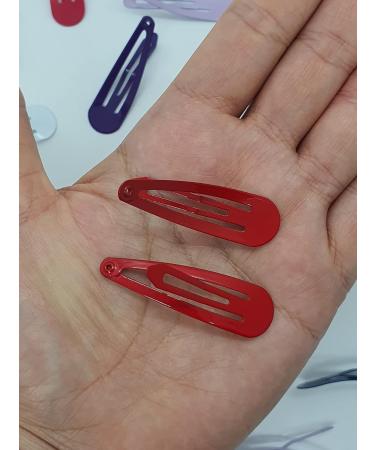 6 PCS Metal Snap Hair Clips - Red Hair Grips 5CM Long - Buy Online on GoSupps.com