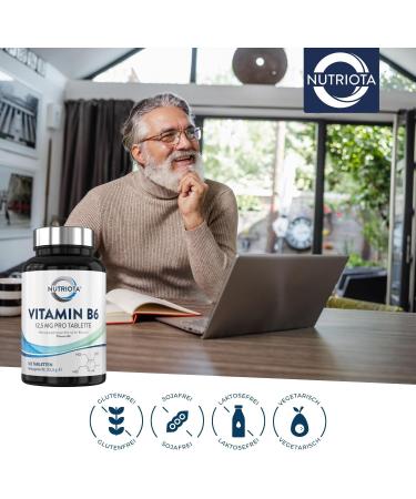 Vitamin B6 12.5 mg - 365 Vegan Tablets for Metabolism Nerve & Immune Support | Reduce Fatigue | von Nutriota - Buy Online on GoSupps.com