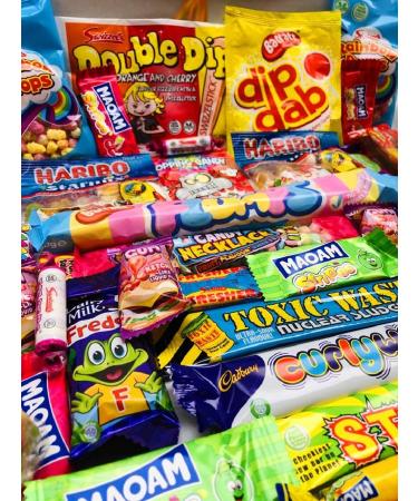 Get Well Soon Gift Pink Pick N Mix Ultimate Retro Sweets Box Sweet Candy Hamper Present over 60 sweets Curly Wurly Freddo Black Jacks Pick and Mix Gift Present - Buy Online on GoSupps.com