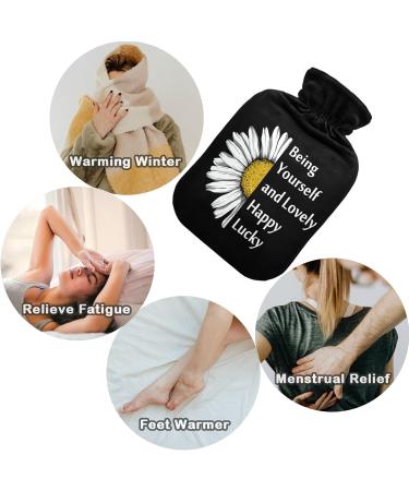 Shop Naanle Hot Water Bottle with Daisy Cover - 1L for Menstrual Cramps & Pain Relief | Heat & Cold Therapy - Buy Online on GoSupps.com