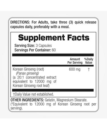 FITO MEDIC'S Korean Ginseng Root | Panax Ginseng Capsules | 180 Capsules | Concentrated Extract | Highly Absorbable Herbal Supplement - Buy Online on GoSupps.com