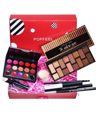 Holzsammlung Makeup Kit for Women Full Kit All in One Makeup Gift Set for Girls Teenagers Beginners Cosmetic Make up Set with Lipgloss Eyeshadow Palette Brush Concealer Mascara Eyeliner Pencil #2 A-2