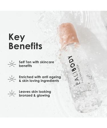 BALI BODY Face Tan Water - Anti-Ageing Skincare with Self Tan | 100ml/3.4fl oz | Vegan & Australian Made - Buy Online on GoSupps.com