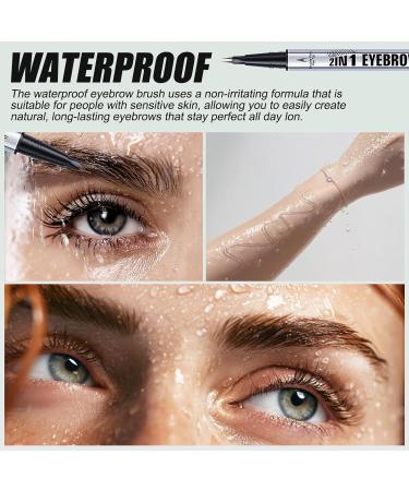  lomdung 2 in 1 Eyeliner and Eyebrow Pen 2 in 1 Eyebrow Pen Liquid Eyebrow Pen Microblading Eyebrow Pencil to Create Natural Eyebrows Dark Brown - Buy Online on GoSupps.com
