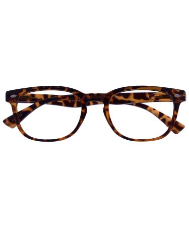 Brown tortoiseshell distance lenses Gregory Peck style men's women's spring hinges M14-2T -1.00