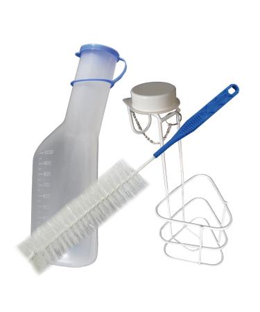 Urine bottle Urine bottle Complete set: 1x urine bottle 1ltr.+ 1x bed holder urine bottles holder urine bottle holder + 1x cleaning brush 1 piece ( 1set) Tiga-Med
