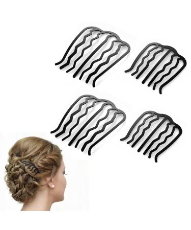 Molain 4 Piece Hair Fork Clip Vintage Hair Side Combs U Shape Teeth Alloy Paint Hair Pin Updo Combs Hairstyle Hair Accessories for Women and Girls