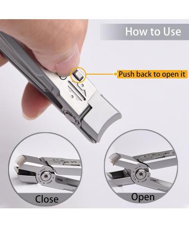 Heavy Duty Nail Clippers with Catcher - Mess Free Toenail & Fingernail Cutter for Men Women & Seniors - Anti-Splash Design for Thick Toenails - Buy Online on GoSupps.com