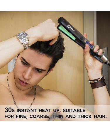 308 Flat Iron - Green Ceramic Hair Straightener & Curler - LED Temp Display Rapid Heat Lightweight Design - Perfect for Men & Women - Buy Online on GoSupps.com