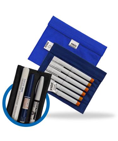 Frio expedition diabetic insulin cooling bag 15 x 21 cm |For up to 5-8 insulin pens |With nylon inside pocket |Cools with cold water |Reusably blue and black