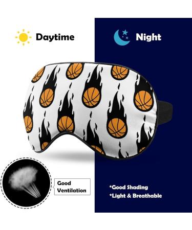 Fire Basketball Sleeping Mask - Adjustable Head Strap, Light Blocking Eye Cover for Comfortable Sleep | Ideal for Boys, Girls, Men, Women | Perfect for Plane Travel - Buy Online on GoSupps.com