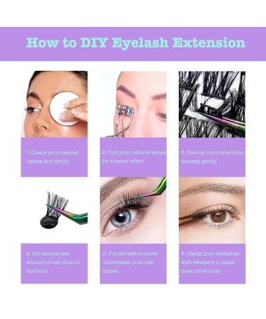 DAODER Brown DIY Eyelash Extension Cluster Lashes D Curl 96pcs - Natural Blonde Wispy Individual Lashes - Clear Band - Brown Lash Cluster 007 - Buy Online on GoSupps.com