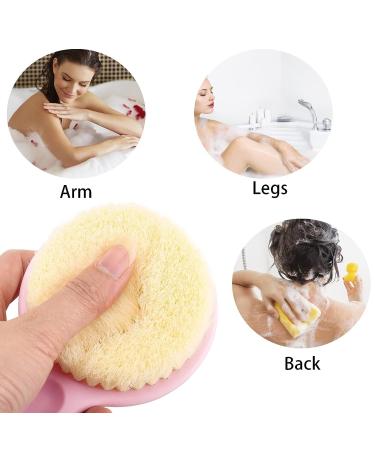2Pcs 14in Back Scrubber Shower Brush for Body - Pink, Comfy Bristles, Wet/Dry Brushing - Buy Online on GoSupps.com