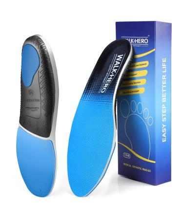 Plantar Fasciitis Feet Insoles Arch Supports Cushioning Orthotics Inserts Relieve Flat Feet  High Arch  Foot Pain New Blue Men 10-11 Men 10-11/Women 12-13 05-newblue