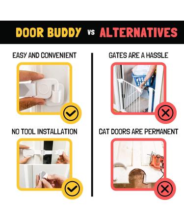 Door Buddy Door Latch Plus Stopper - Cat-Friendly Solution for Litter Box Privacy and Door Safety - Buy Online on GoSupps.com