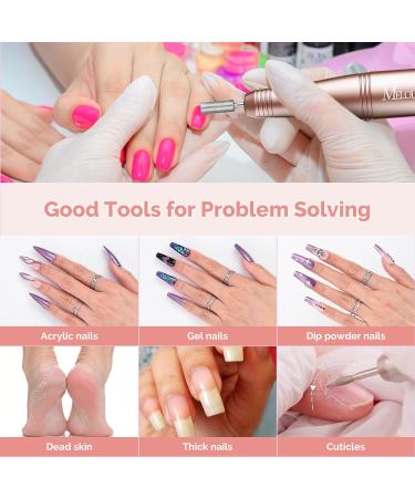 MelodySusie Electric Nail Drill Kit - 11 in 1 Cordless 25000RPM Professional Efile for Acrylic Nails - Portable Rechargeable Manicure Pedicure Tool (Gold) - Buy Online on GoSupps.com
