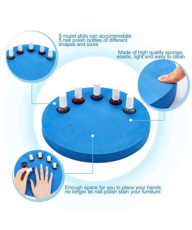 Weysat Nail Polish Holder - Anti-Spill Organizer Stand for Manicure Pedicure - Blue - Buy Online on GoSupps.com