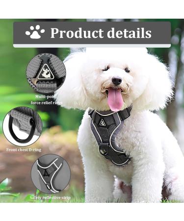 Fineasy Adjustable Cat Dishes & Leash Set - Outbreak-Proof Harness for Cats & Kittens - Gray Medium - Buy Online on GoSupps.com